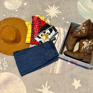Toy Story Woody Costume size 5/6 with Woody boots size 12T